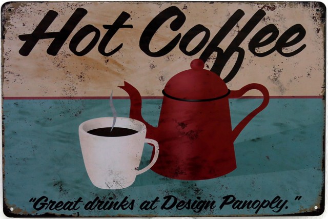 plaque vintage café chaud